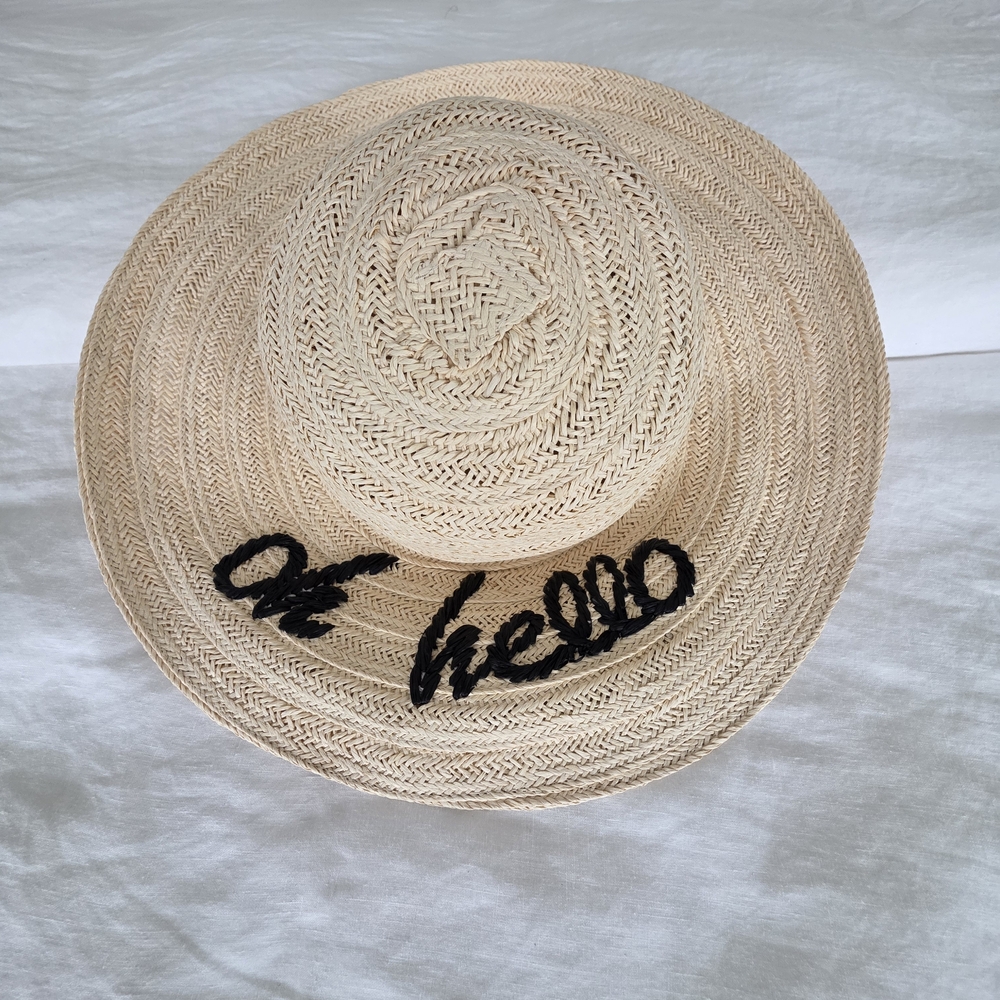 Nordstrom Cream and Black Straw Hat